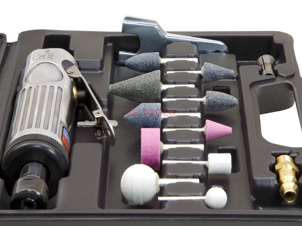 15pcs 1/8 1/4in Air Hand Die Grinder Rotary Tool Set Grinding